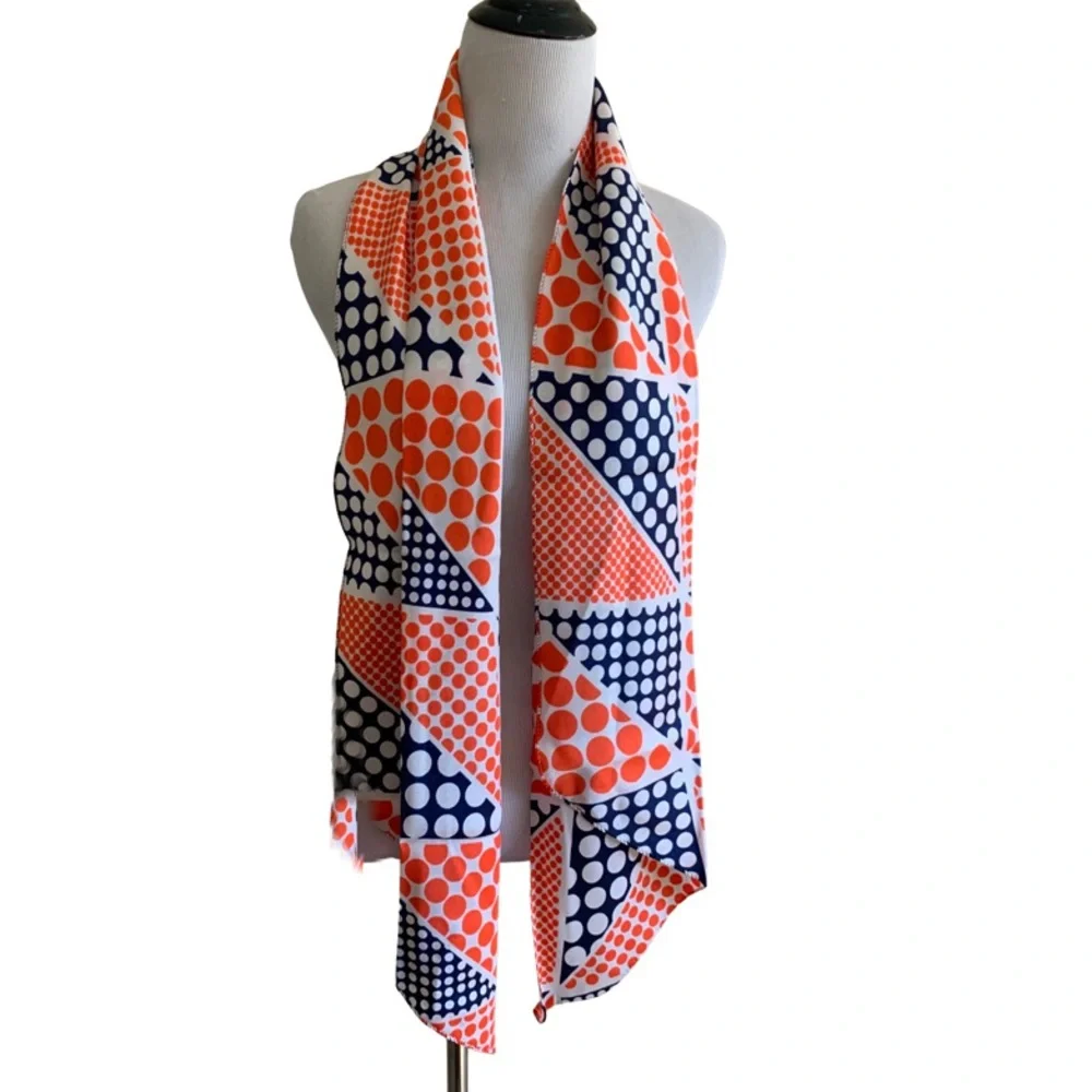 Vintage Doro Orange Polkadot Mod Pop Art Scarf